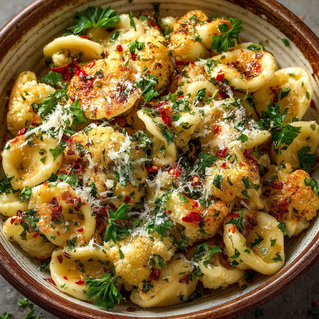 Ma recette de pâtes au chou-fleur.