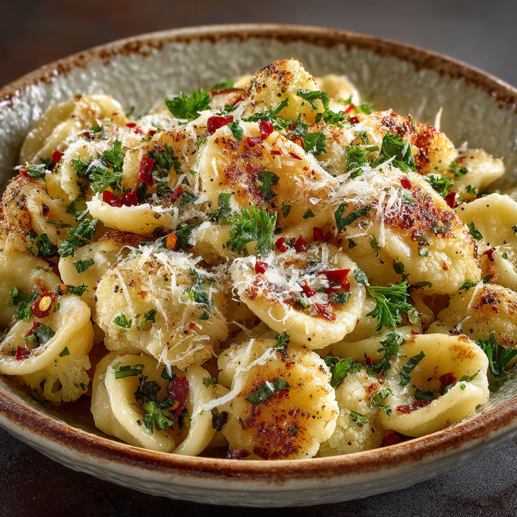 Ma recette de pâtes au chou-fleur.