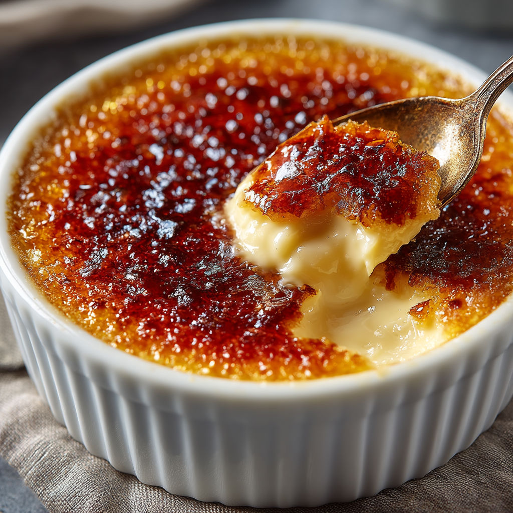 Une tasse de crème brûlée.