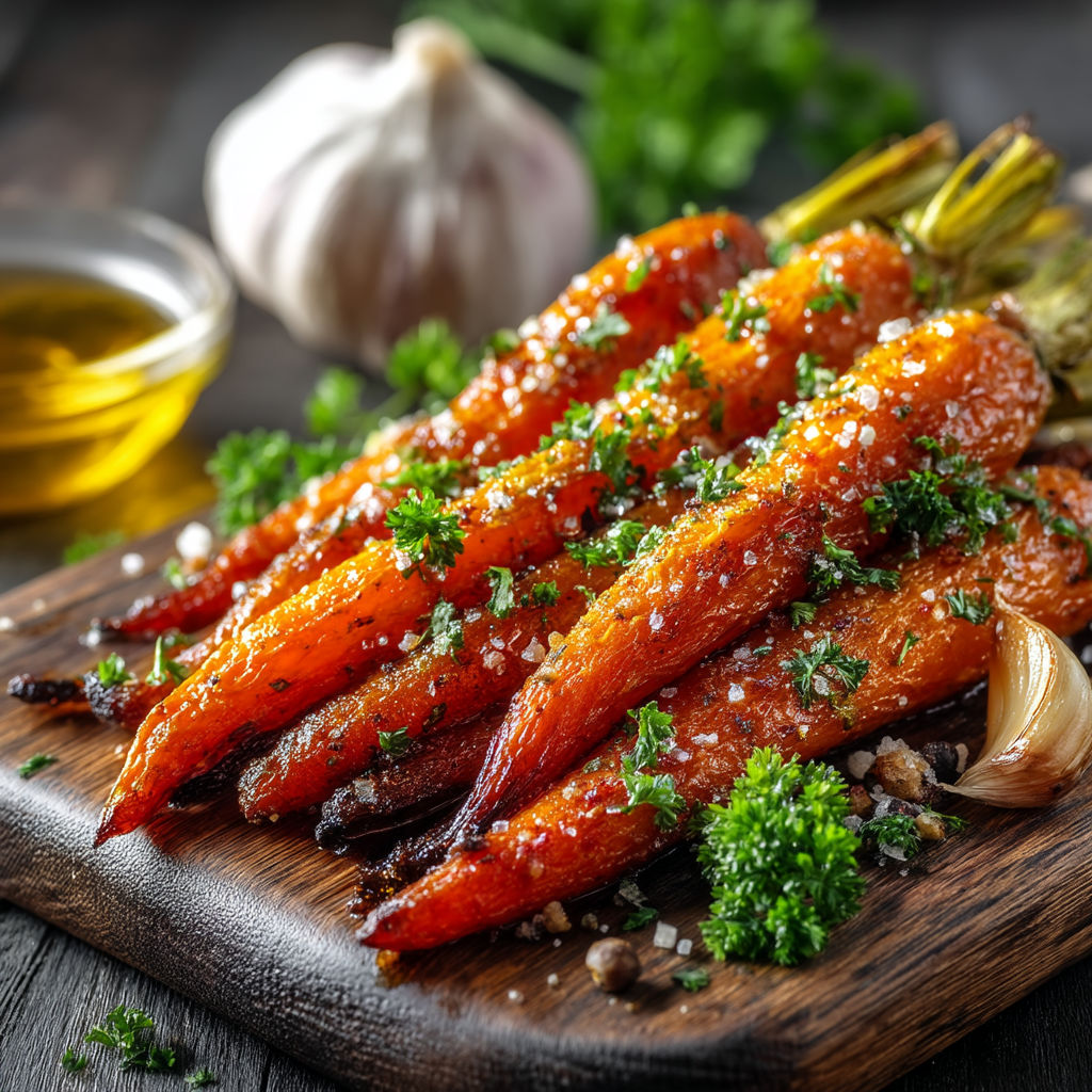 Carottes grillées avec des herbes et des épices.