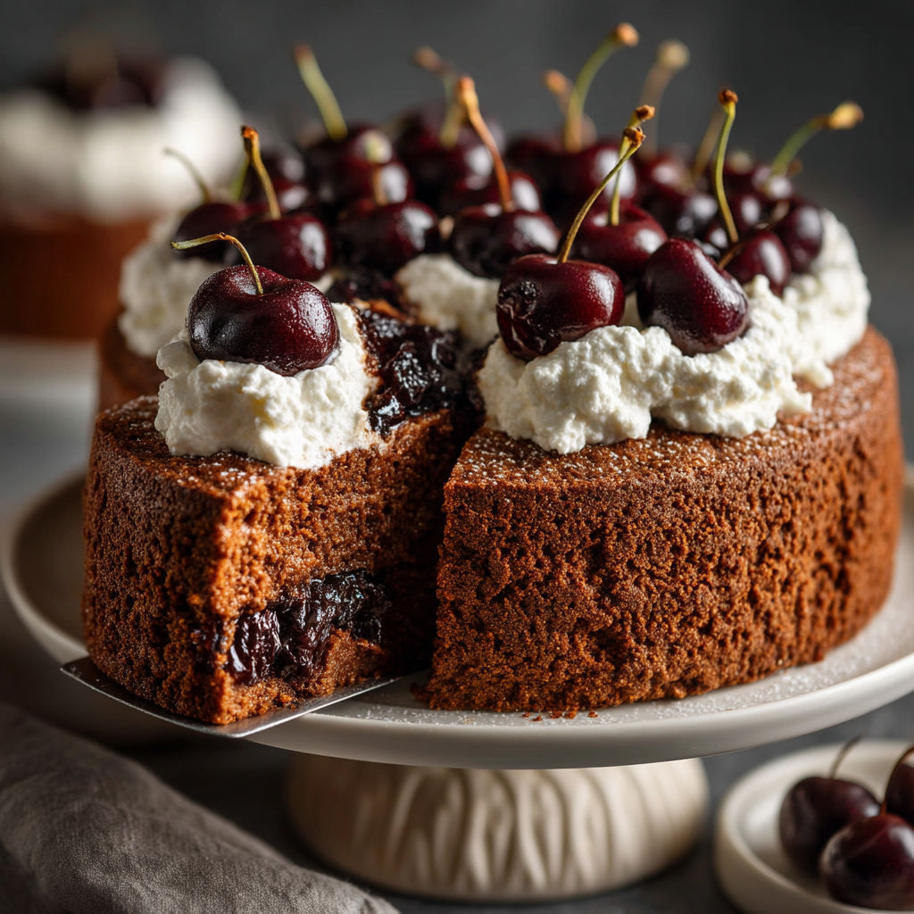 Une tarte aux cerises avec du chocolat fondu.