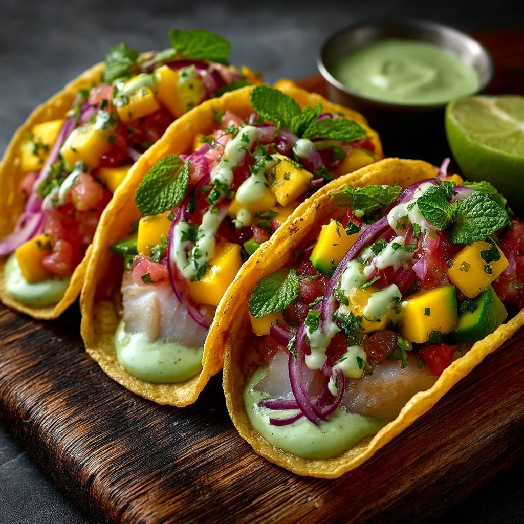 Tacos avec des ingrédients frais.