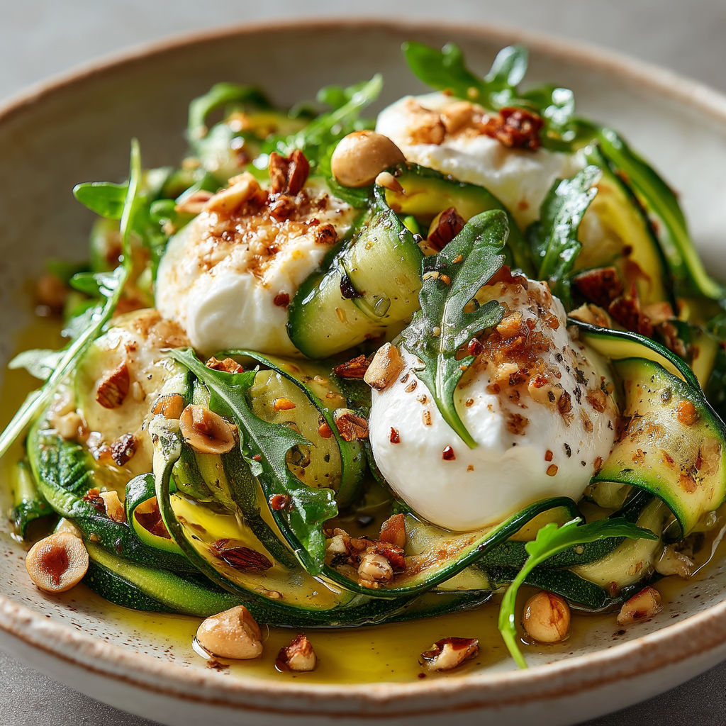 Salade de courgette et burrata.