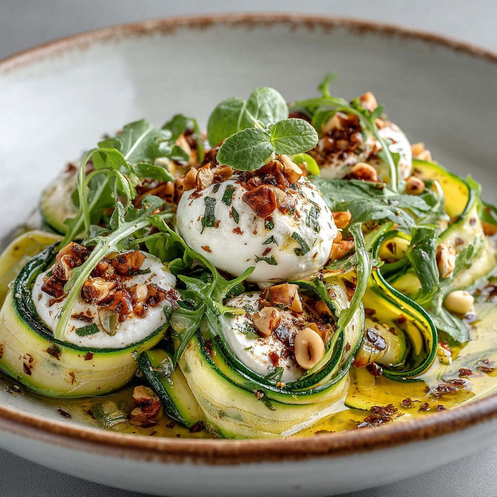 Une assiette de zucchini et de fromage.