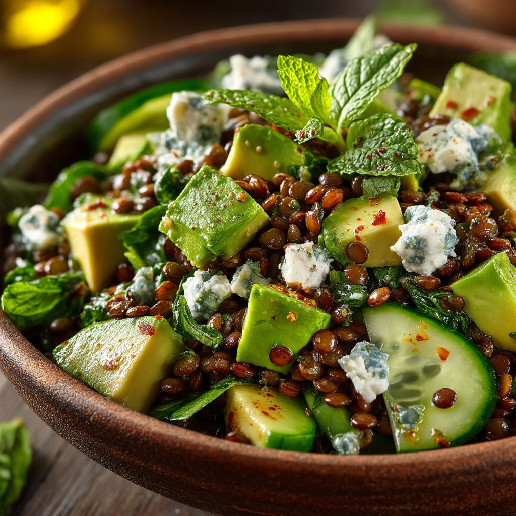 Une salade de cucumbers et de quinoa.