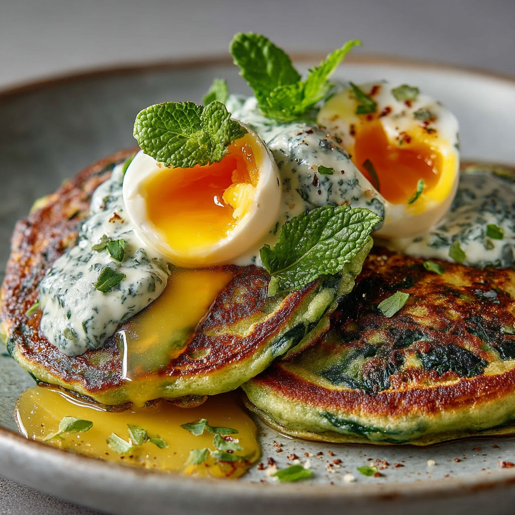 Une pâte brisée avec des œufs et des herbes.