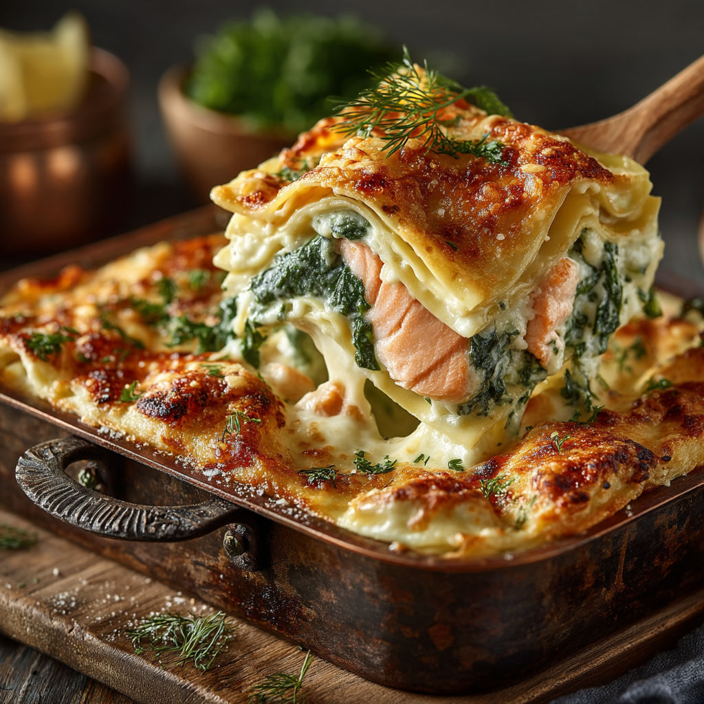 Lasagnes saumon & épinard.