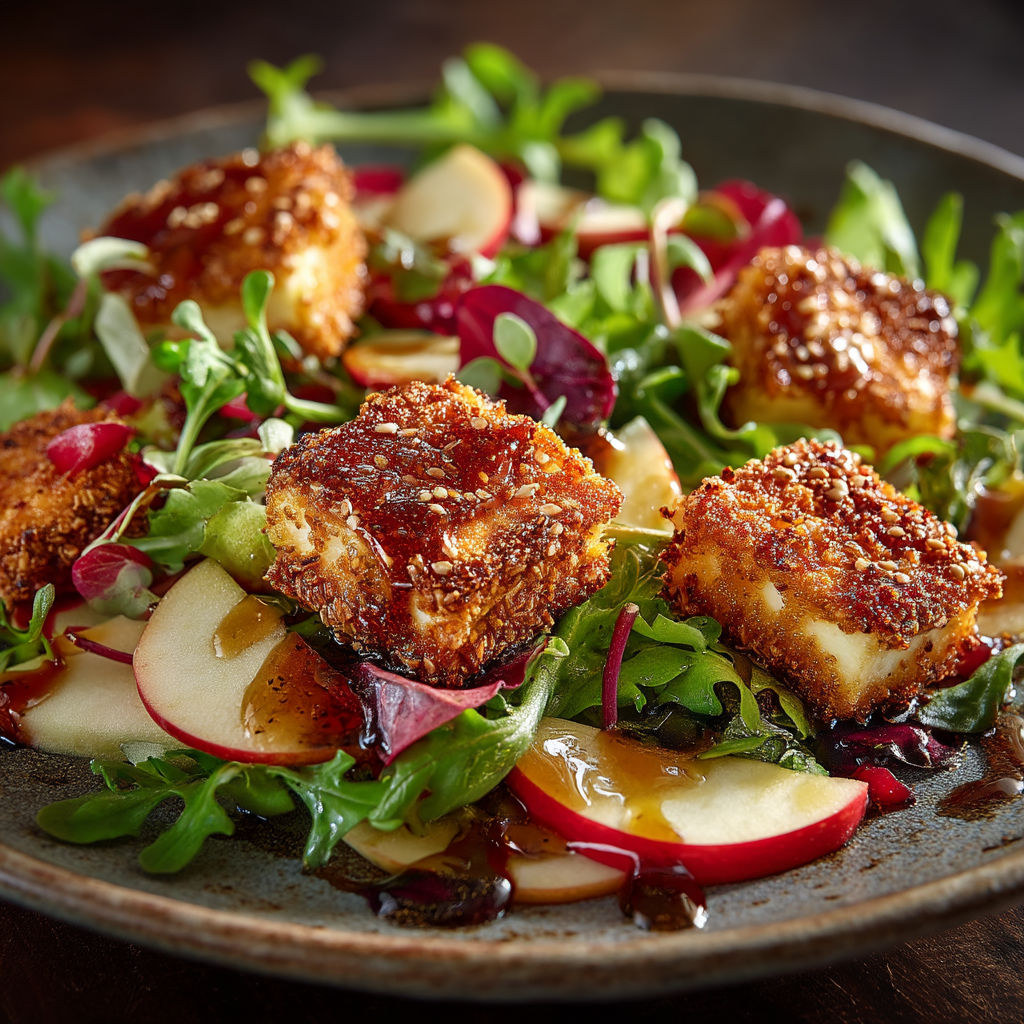 Une salade composée de légumes et de viande grillée.