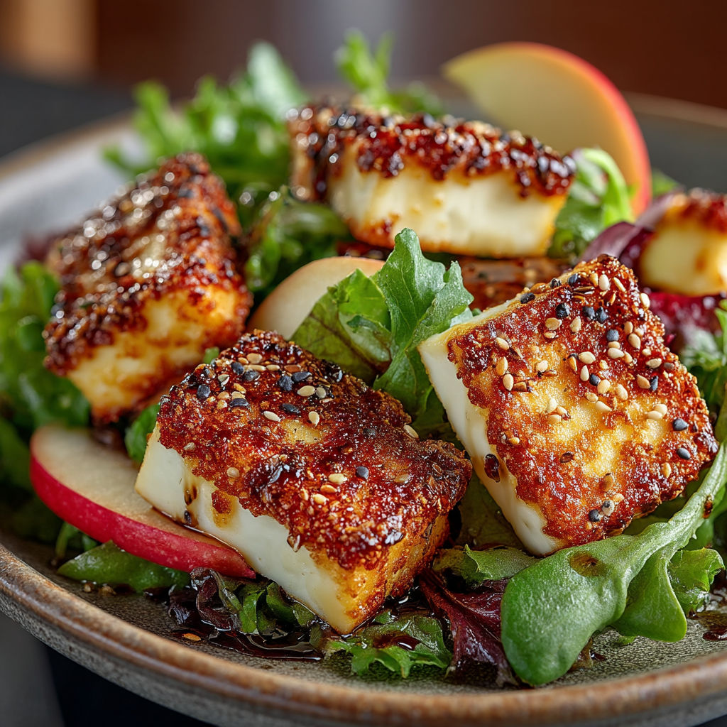 Une salade composée de légumes et de fromage.