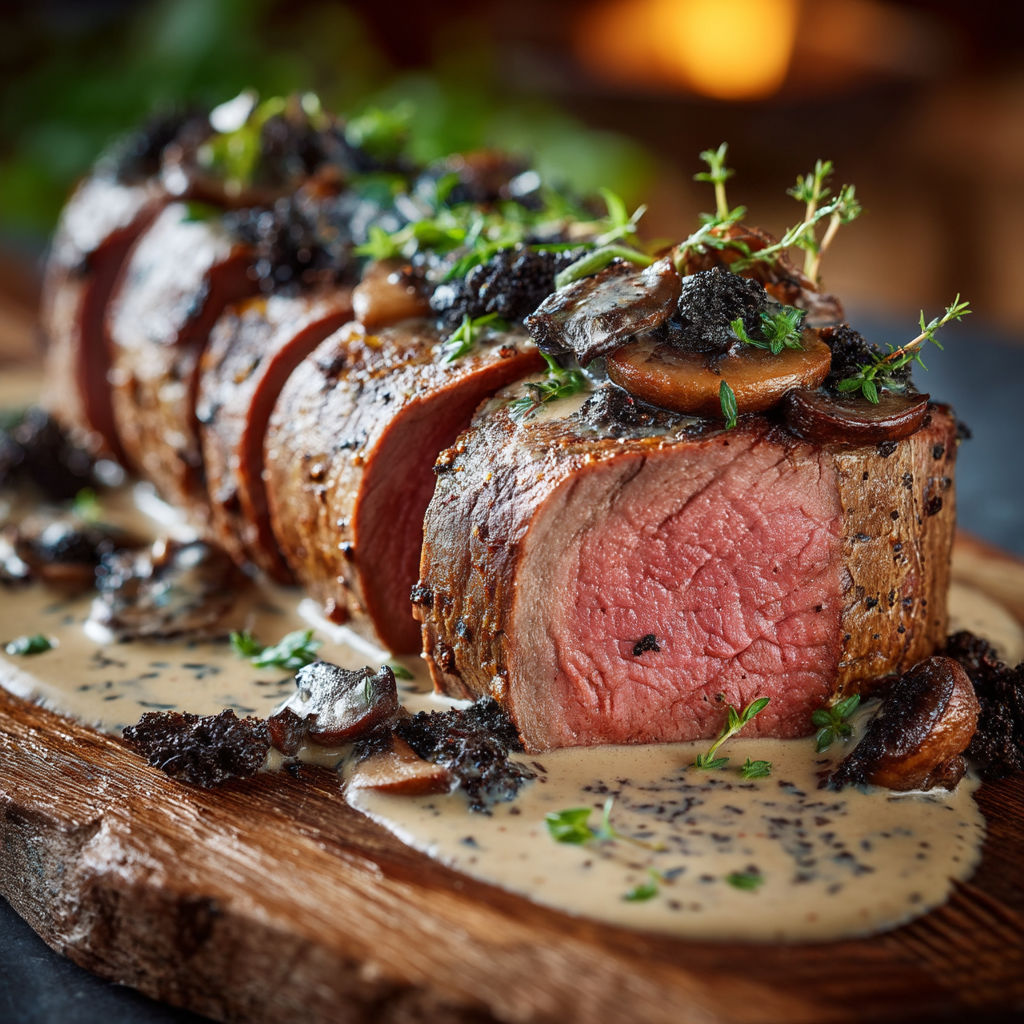 Filet de boeuf sauce trompette de la mort.