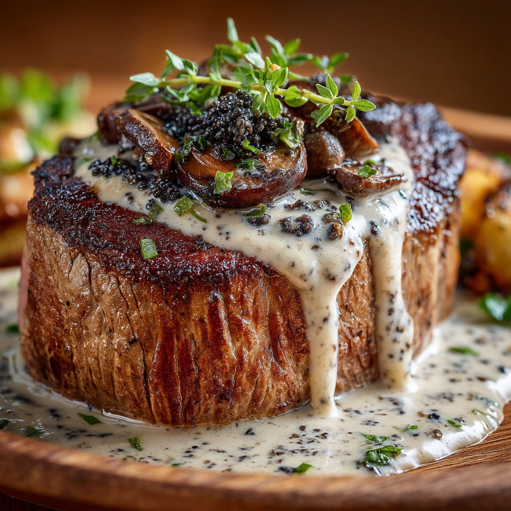 Filet de boeuf sauce trompette de la mort.