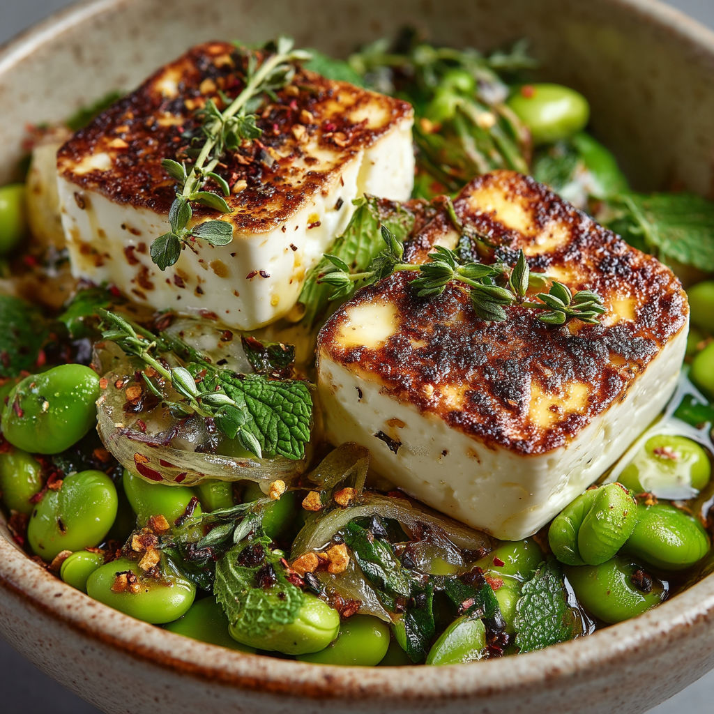 Un plat de légumes et de fromage.
