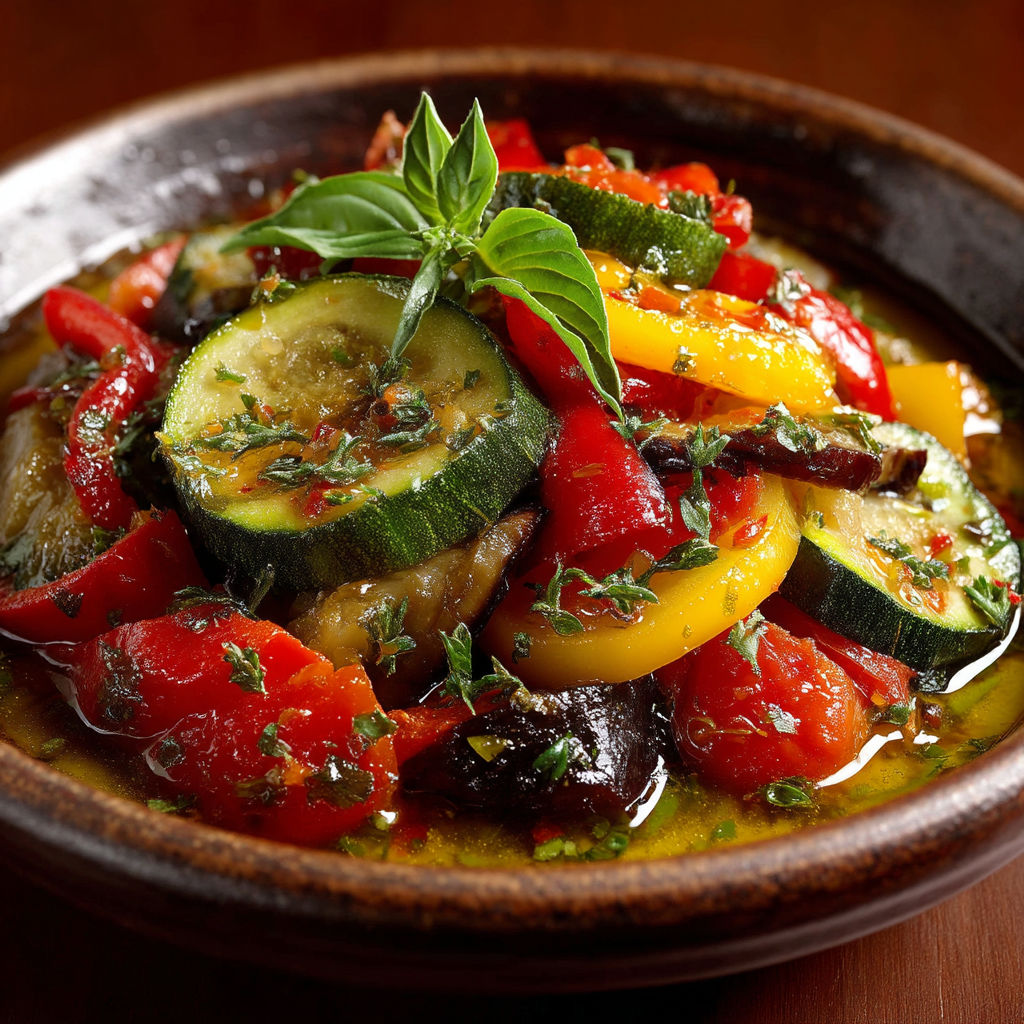 Une assiette de légumes colorés.