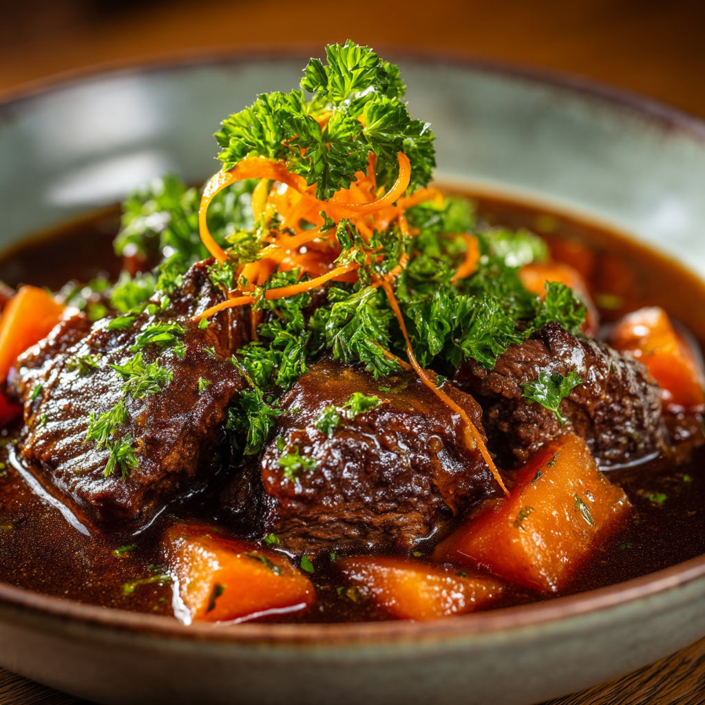 Un plat de viande avec des légumes et des carottes.