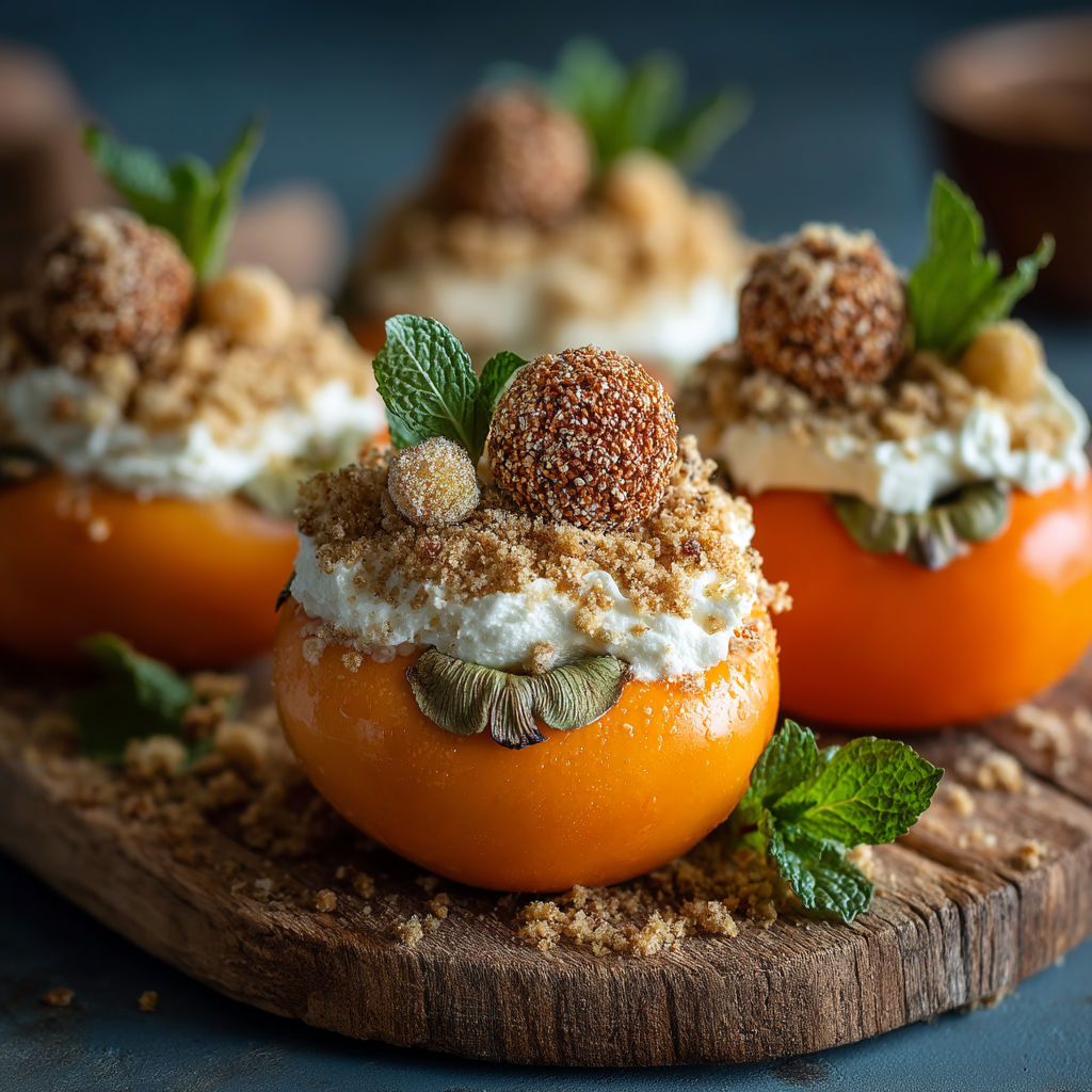 Desserts sur une planche de bois.