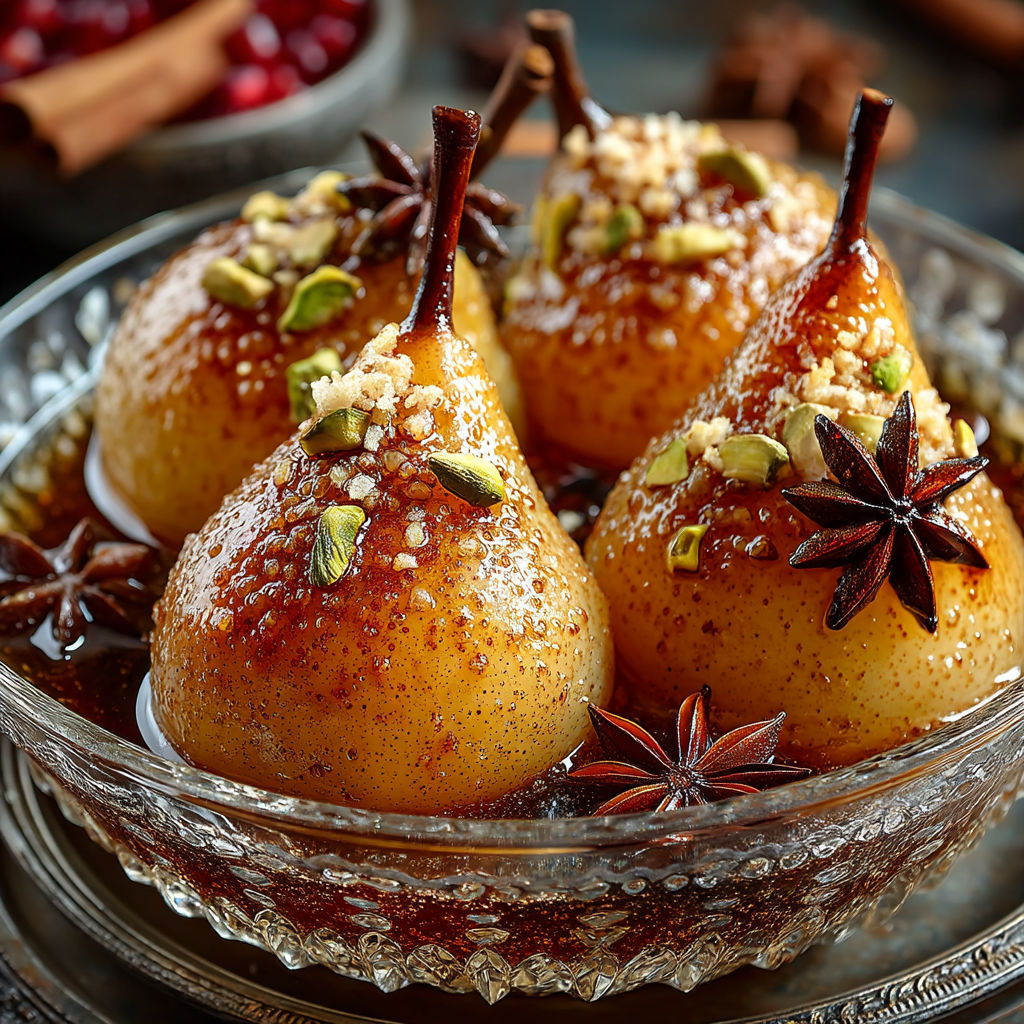 Un plat contenant des poires et des épices.