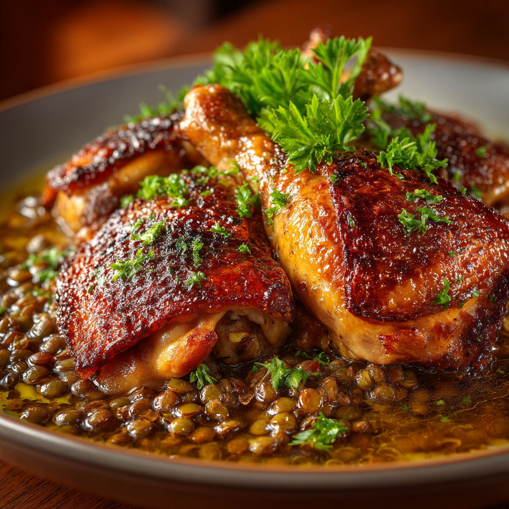 Chicken with herbs and spices.