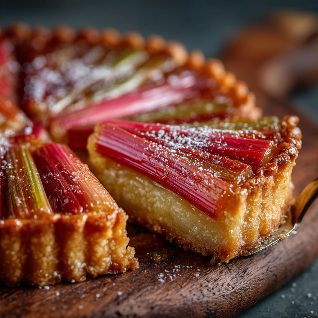 Une tarte aux baies de cranberry est servie sur un plateau.