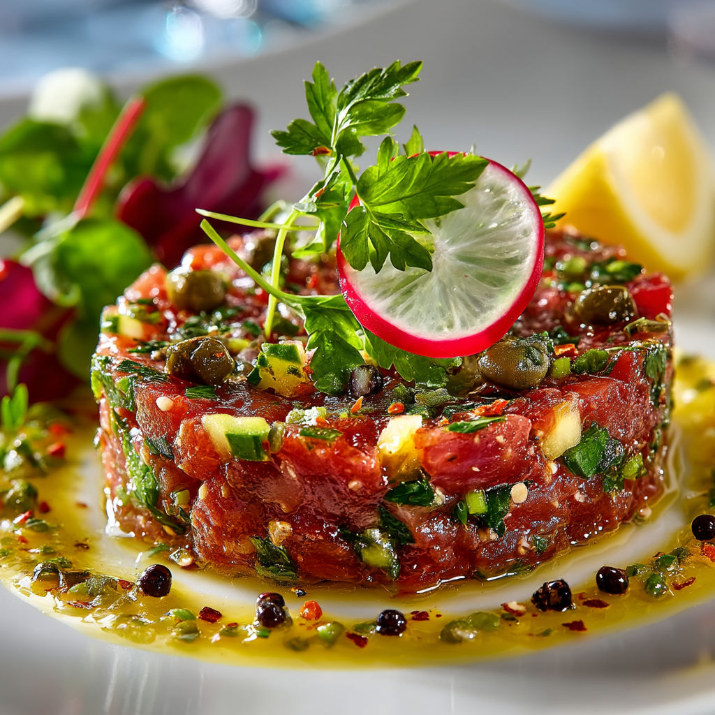 Un plat de viande avec des légumes et des oignons.