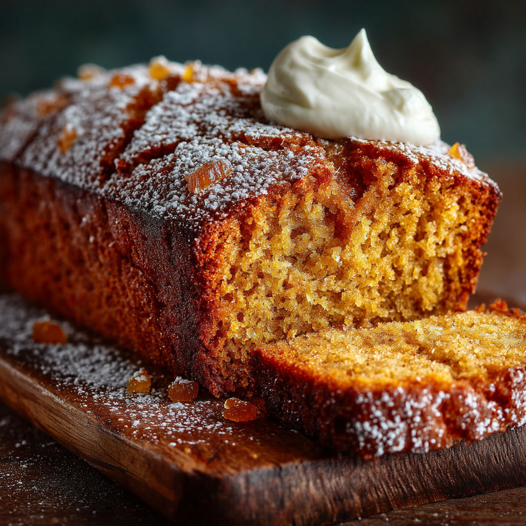 Une portion de ginger cake sur un plateau.
