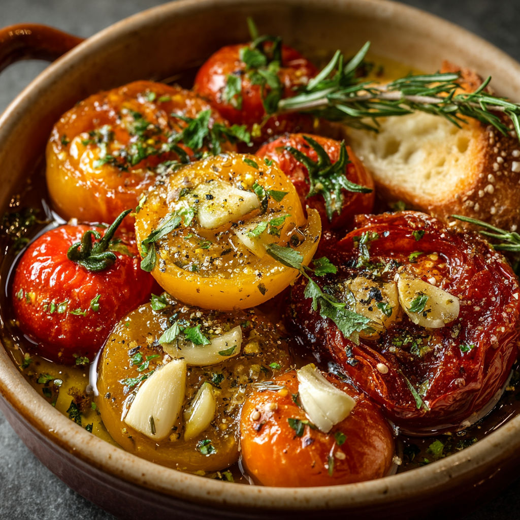 Ma recette de tomates confites à la provençale.