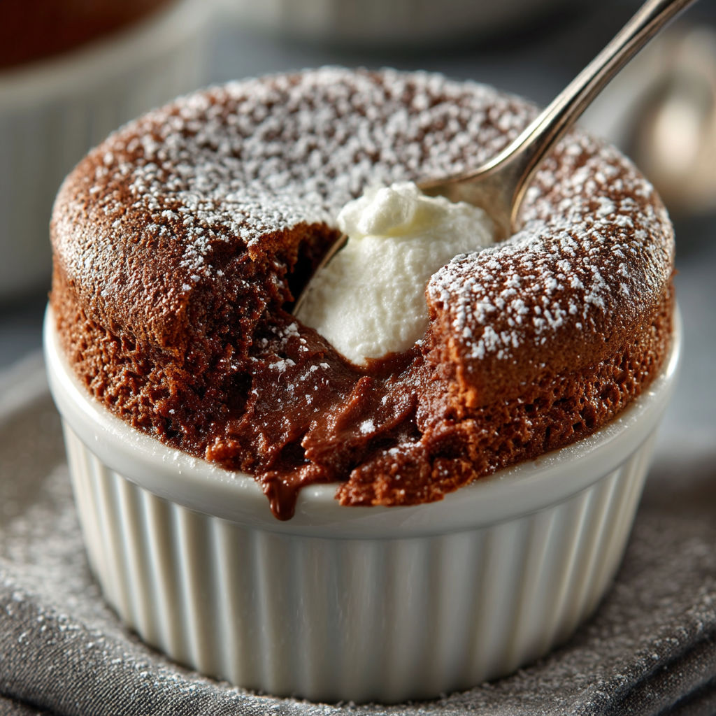 Une tarte chocolat avec une louche de crème chantilly.