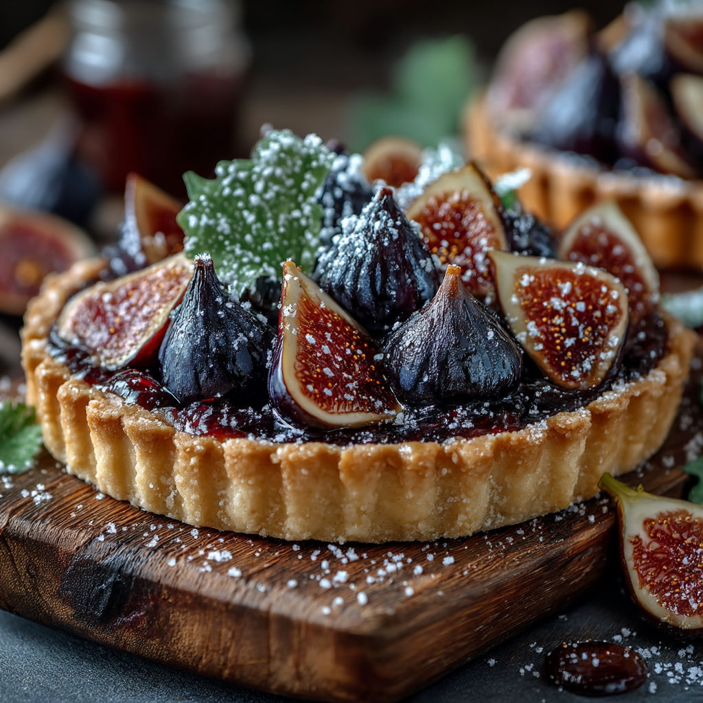 Une tarte sablée avec des fruits de figue.
