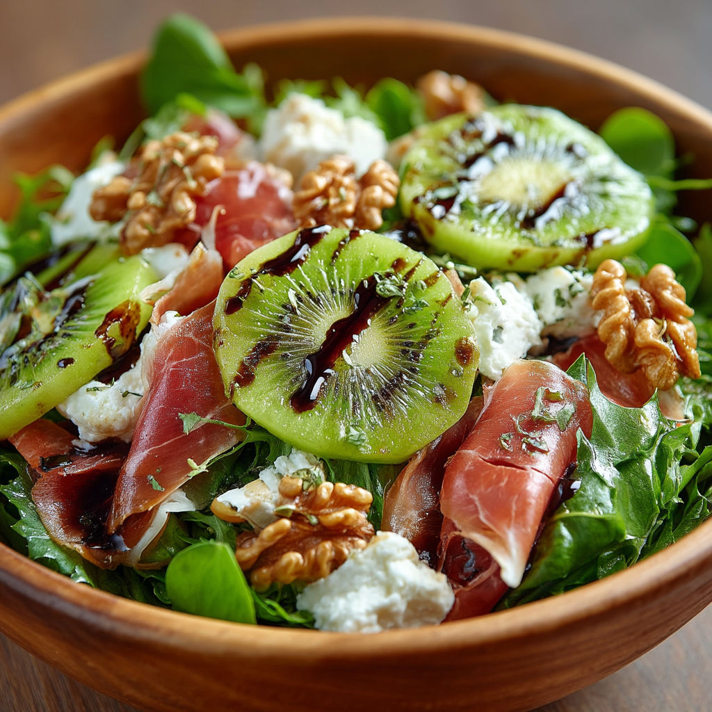 Salade vitaminée au jambon & chèvre.