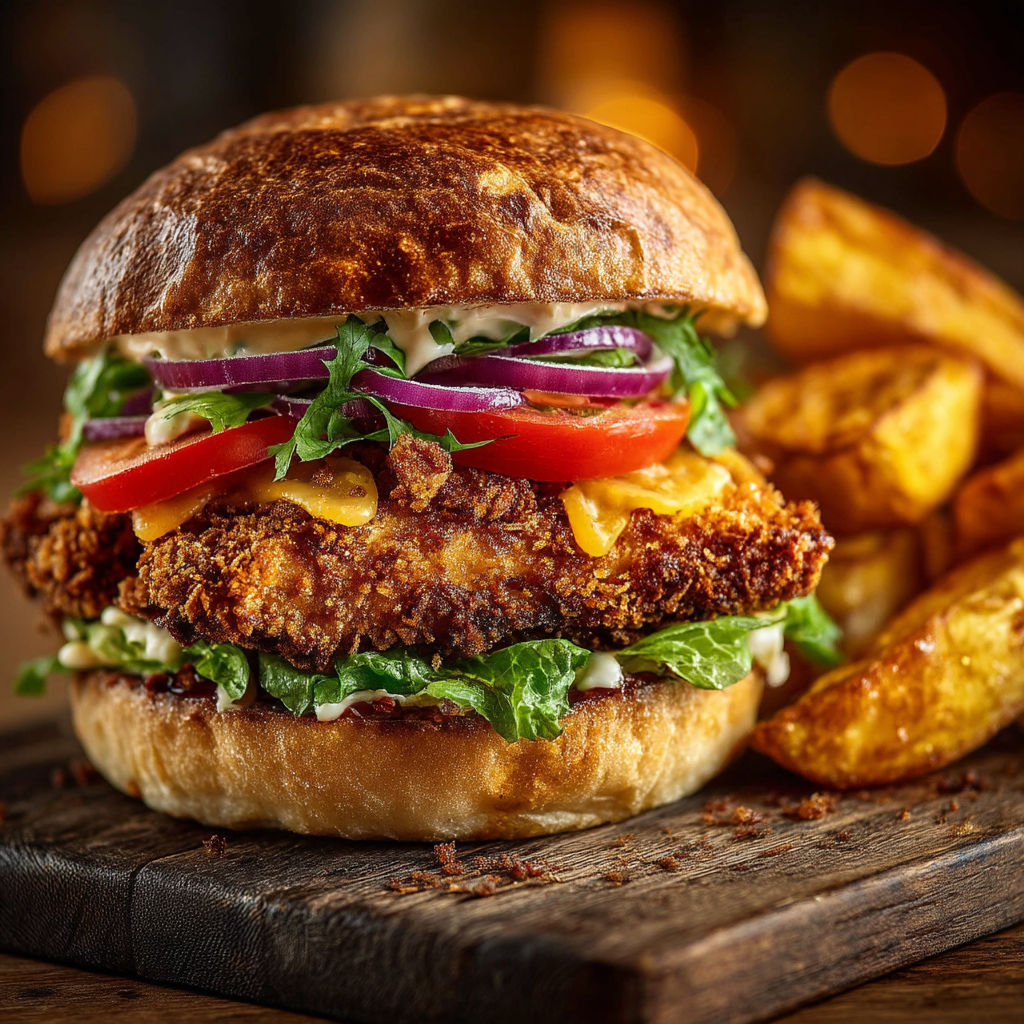 Une description de sandwich avec des légumes.