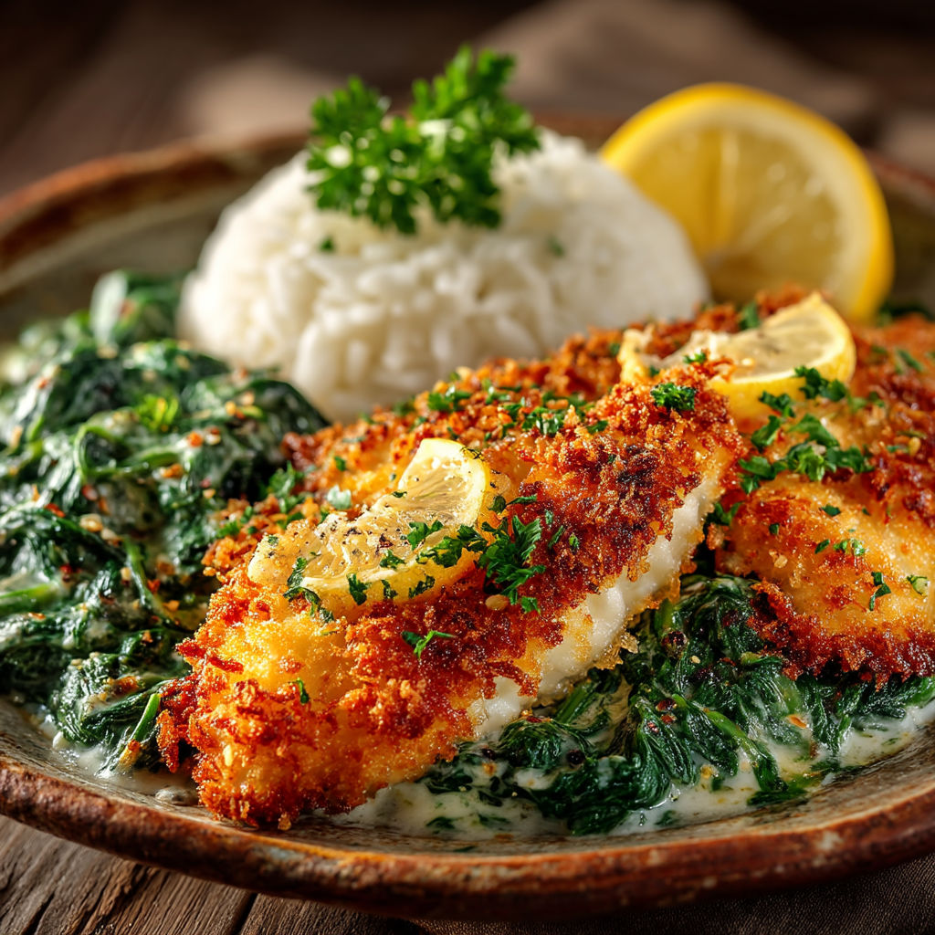 Plate of food with chicken, rice, and lemon.