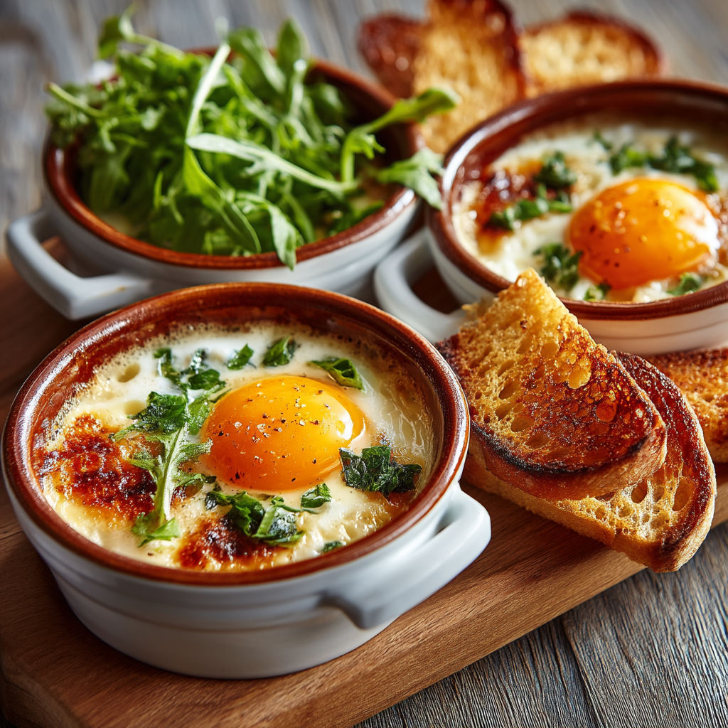 Une assiette de galette avec des tranches de pain grillé et des œufs.