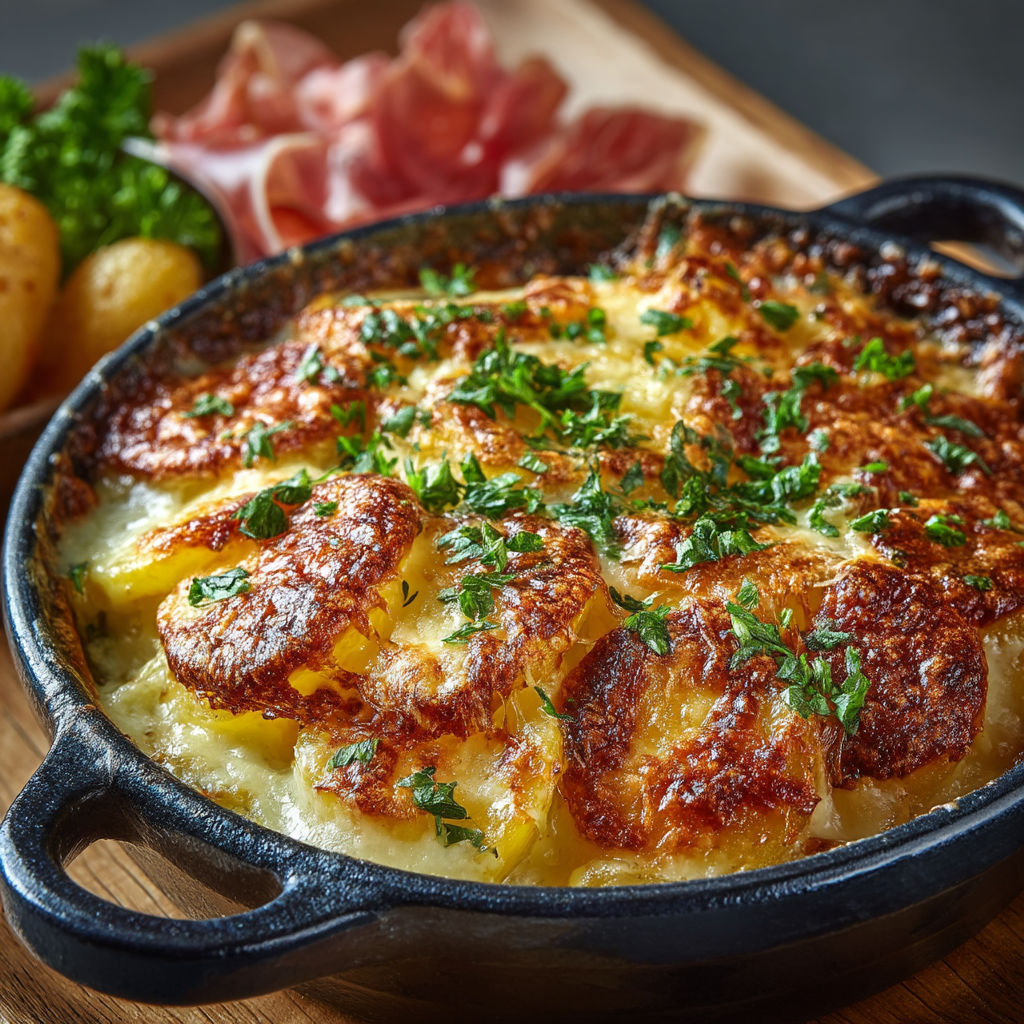 Une recette de truffade dans un bol.