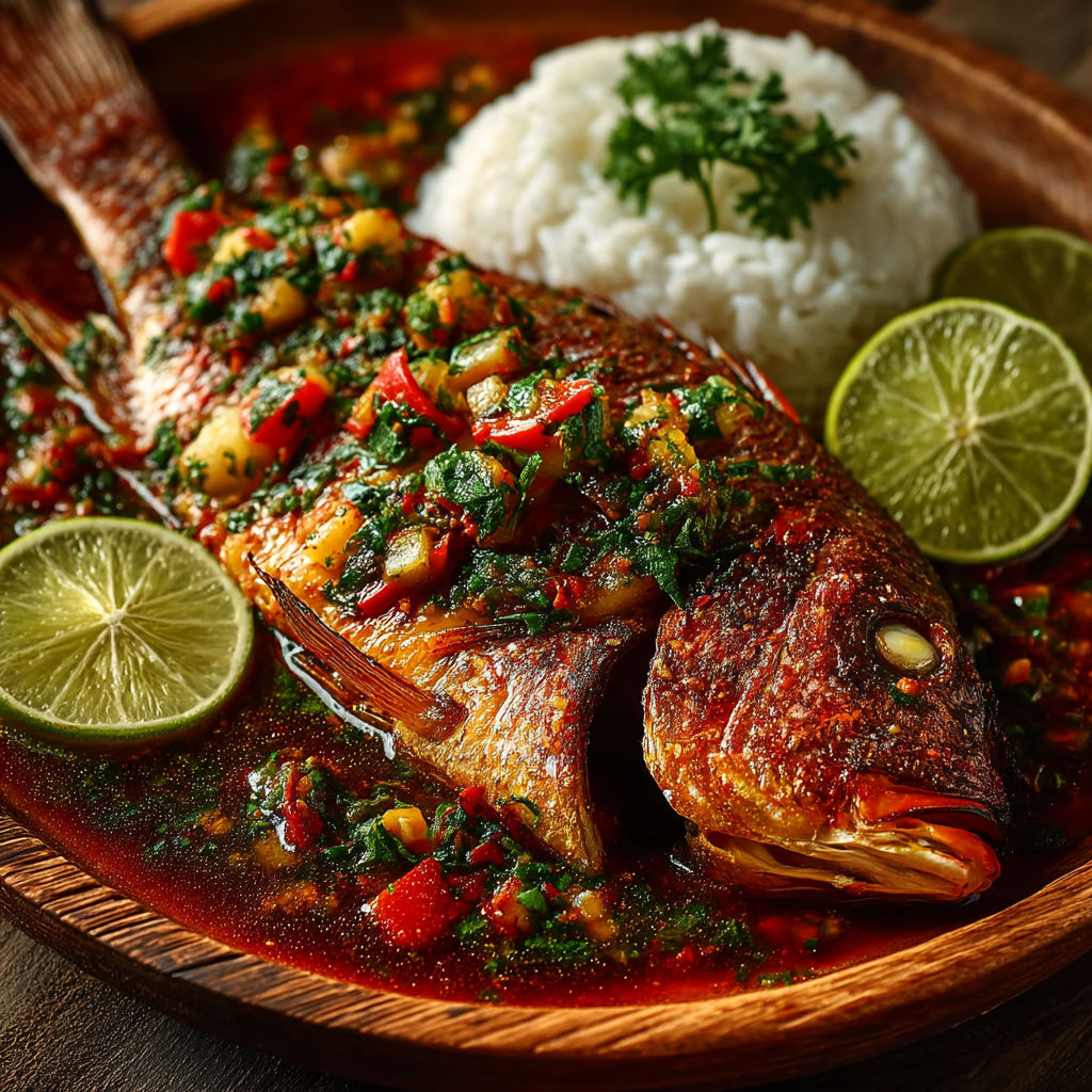 Poisson sauce chien avec riz.