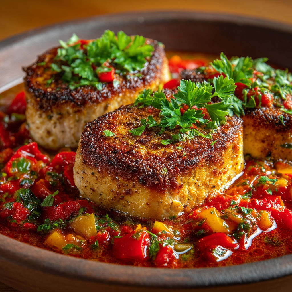 Un plat de viande grillée avec des herbes et des légumes.