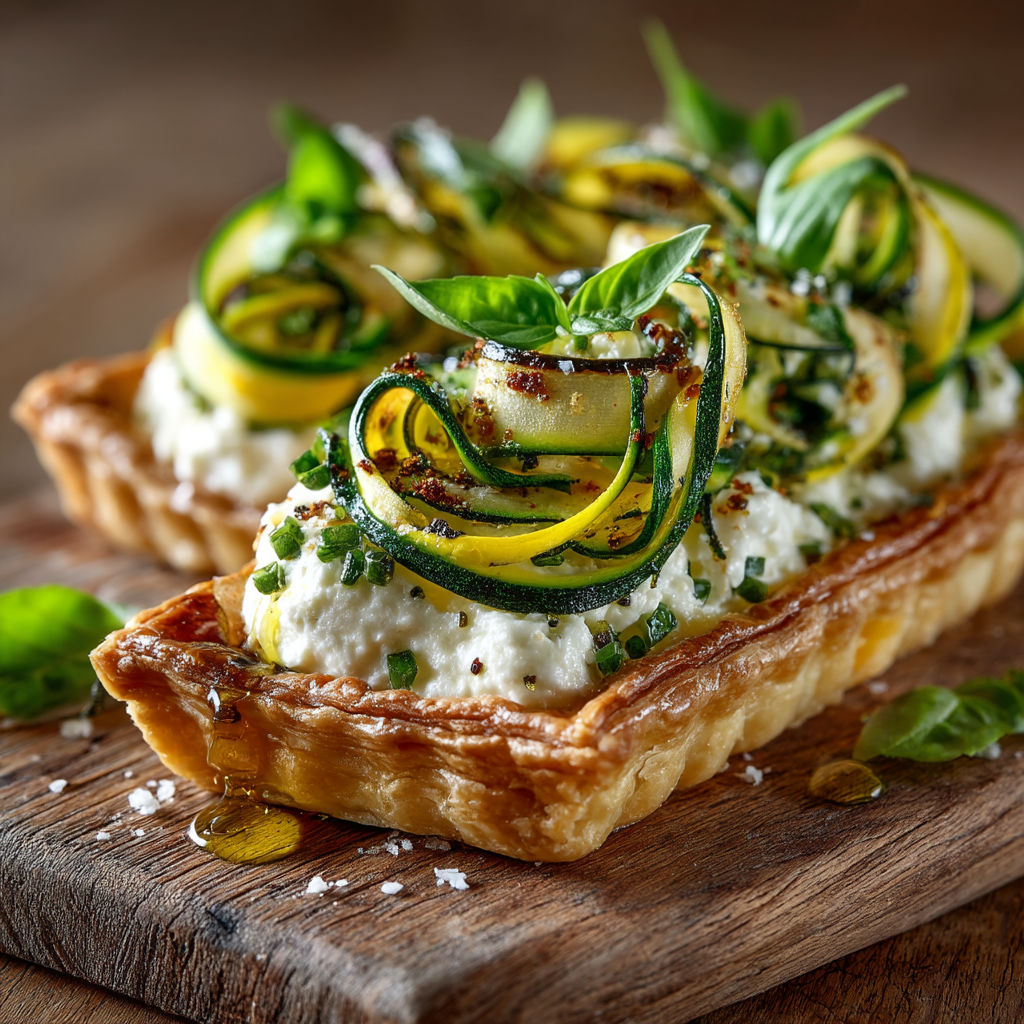 Une tarte fine aux courgettes.