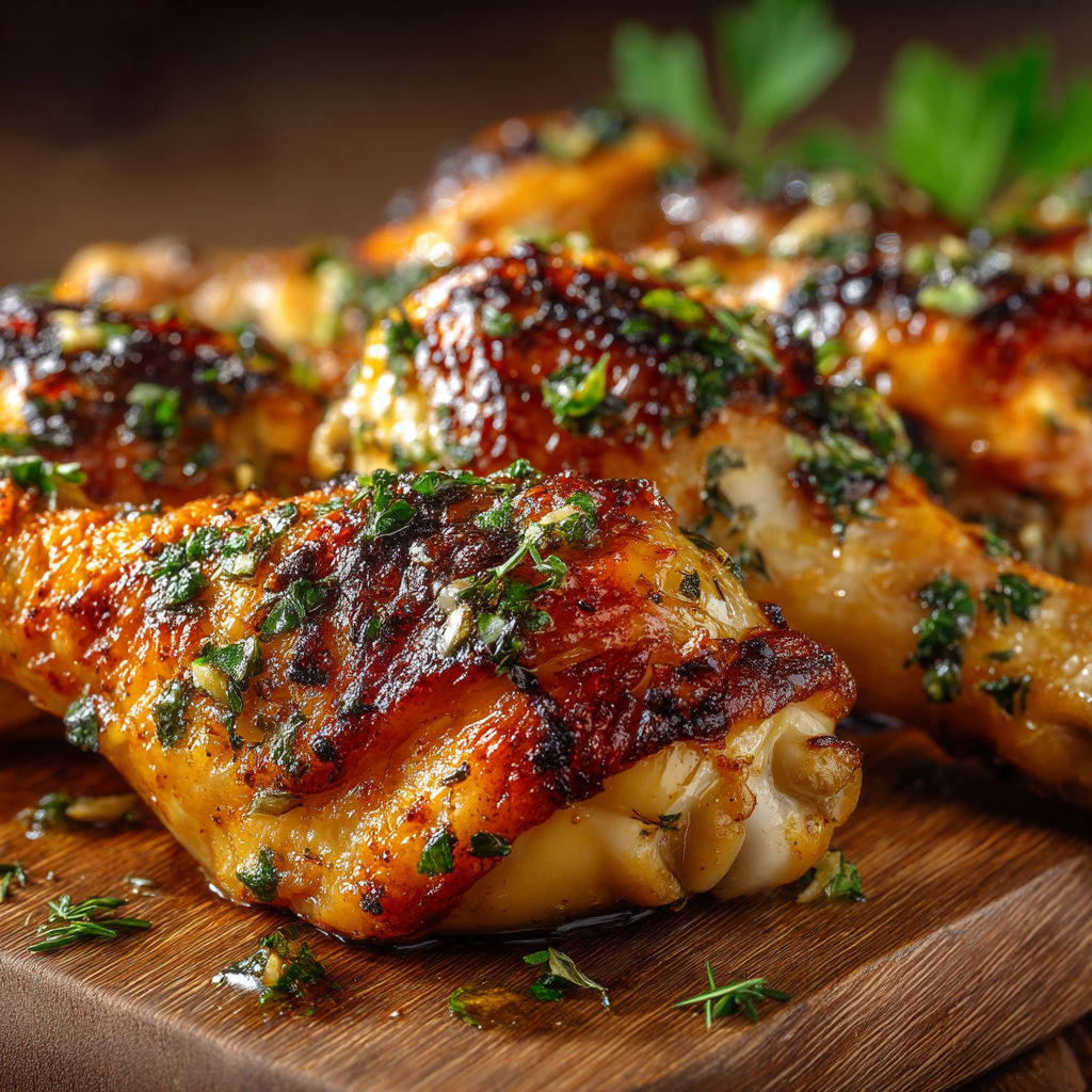 Chicken wings with herbs and spices.