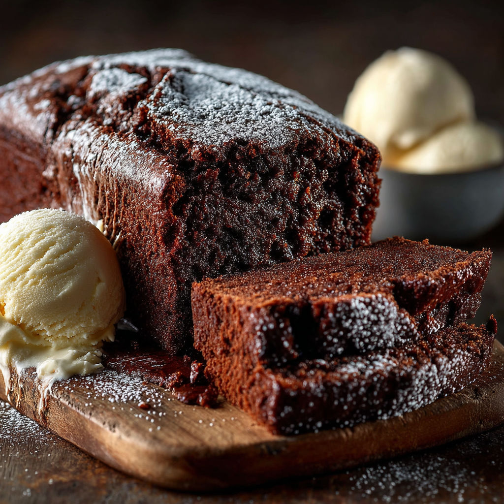 Une portion de gâteau au chocolat sur une plaque de bois.