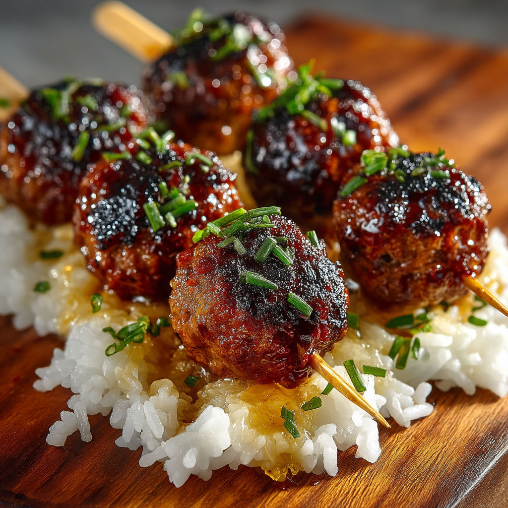 Boulettes de boeuf sur une planche de bois.