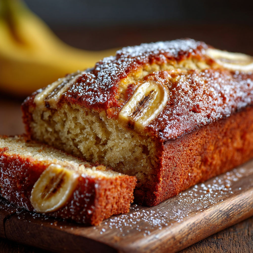 Une baguette de banana avec des noix de coco.