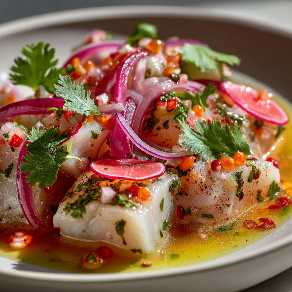 Plate of food with red onions and other vegetables.