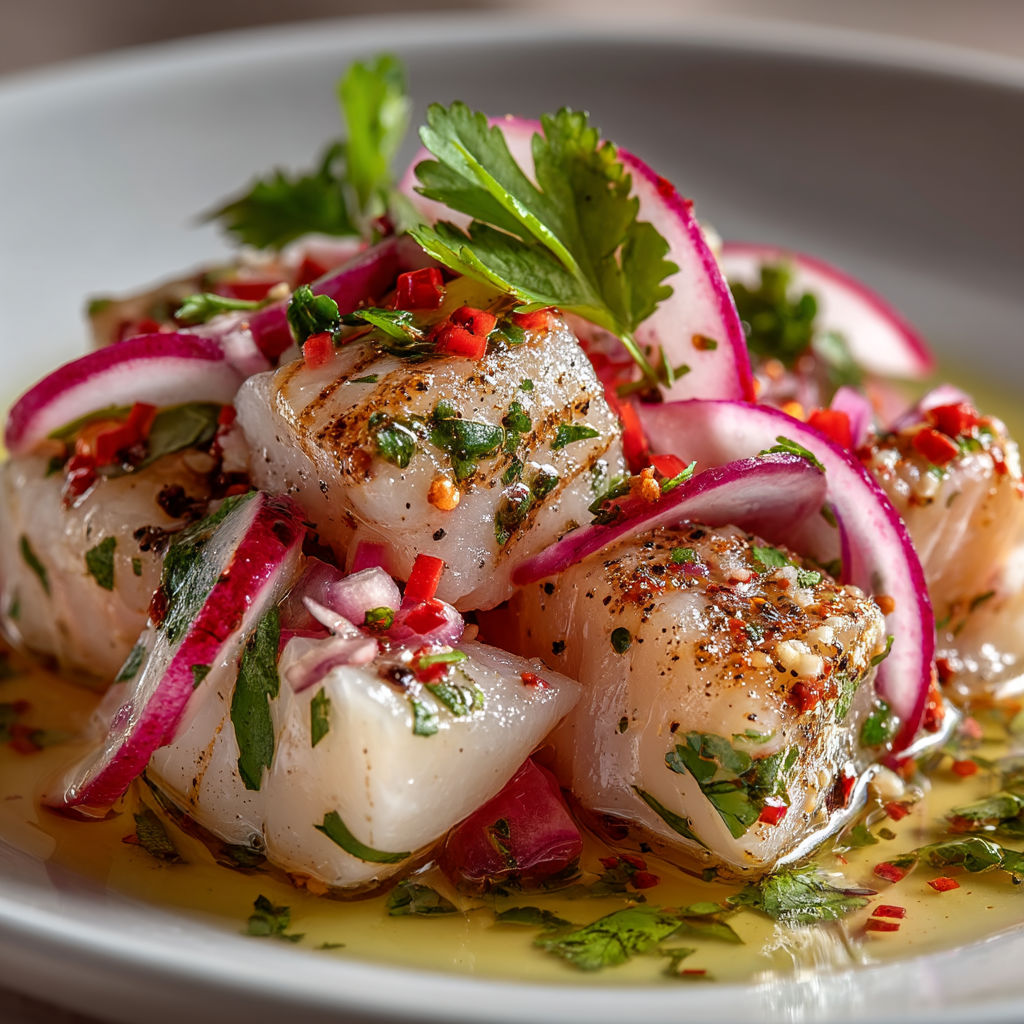 Plate of food with vegetables and meat.