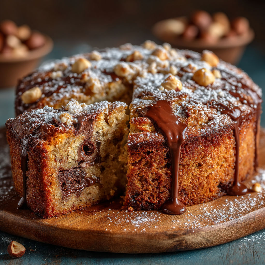 Une tarte aux noix et au chocolat.