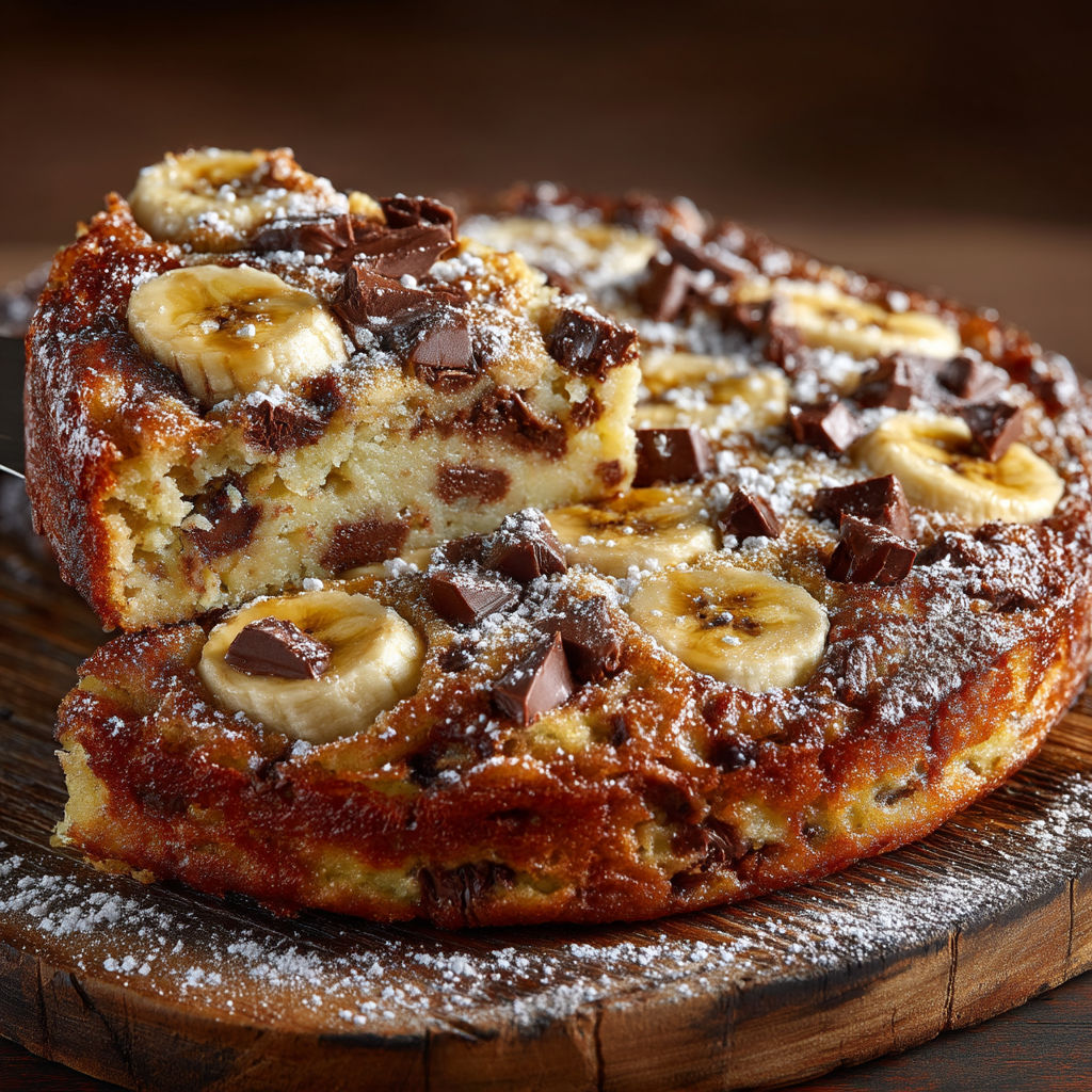 Une tarte aux bananas et chocolat.