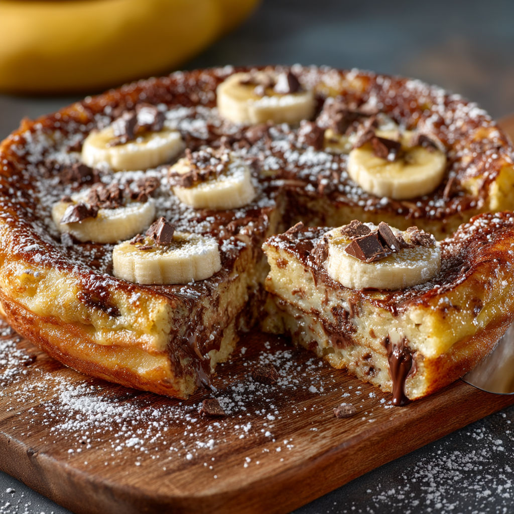 Une tarte aux bananas et chocolat.