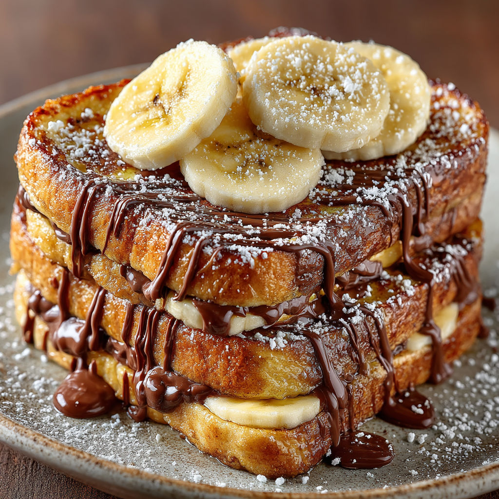 Une pâte à crêpes avec des bananas et du chocolat.