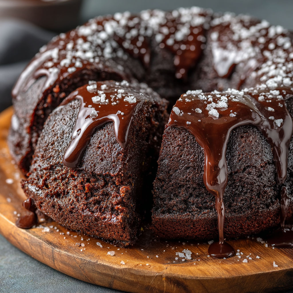 Gâteau chocolat avec des courgettes.