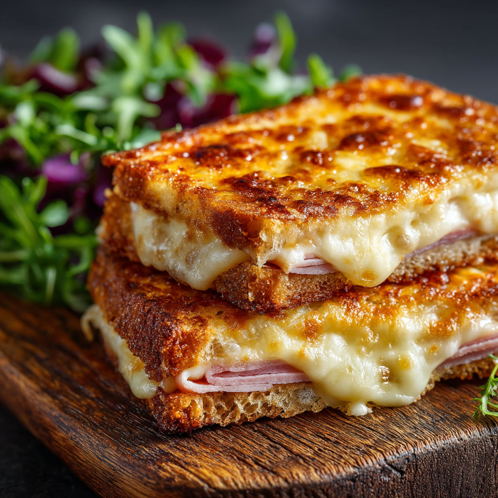 Une tranche de sandwich grillé avec du fromage et des légumes.