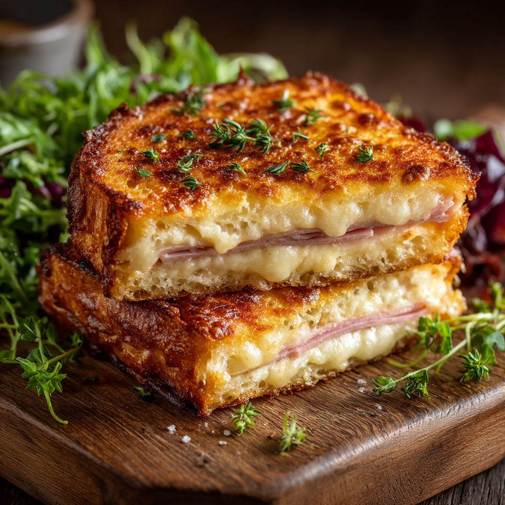 Une tranche de sandwich grillé avec des herbes et du fromage.