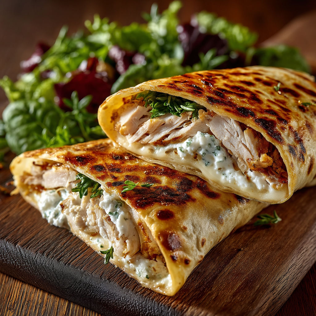 Wrap à la dinde et mozzarella.