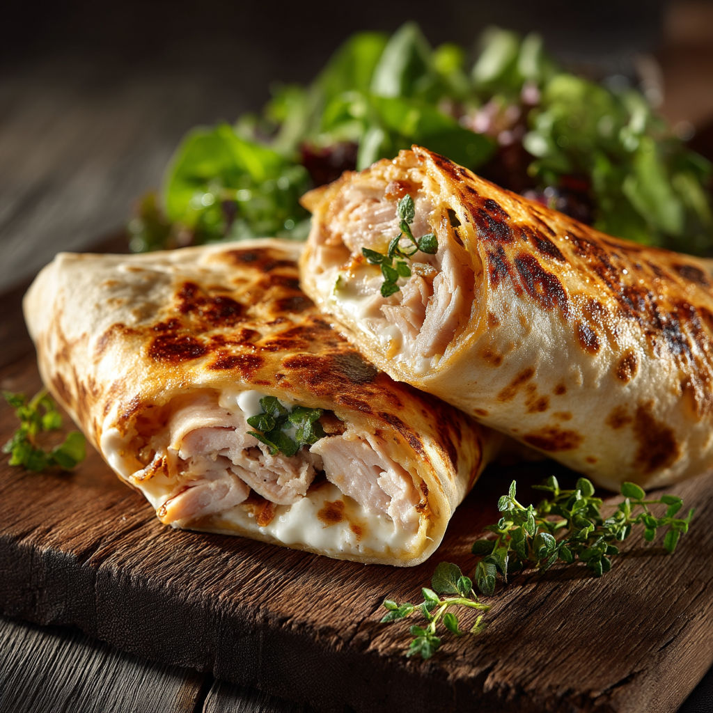 Une sandwich de poulet grillé avec des légumes.